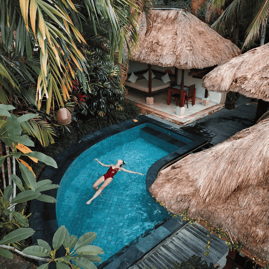 Swimming pool surround with nature