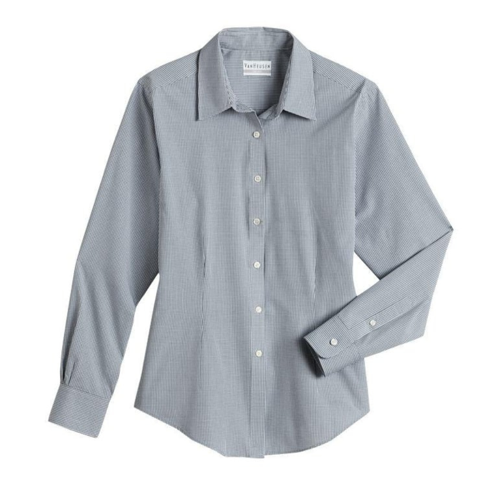 Grey Tailored Gingham Blouse for women's fashion