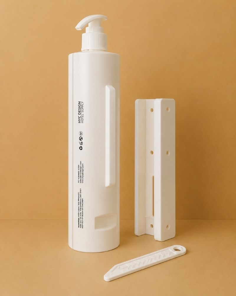 Refillable 360 ml hand wash dispenser with wall-mount bracket and removal key, offering a neat, space-saving setup for home bathrooms.