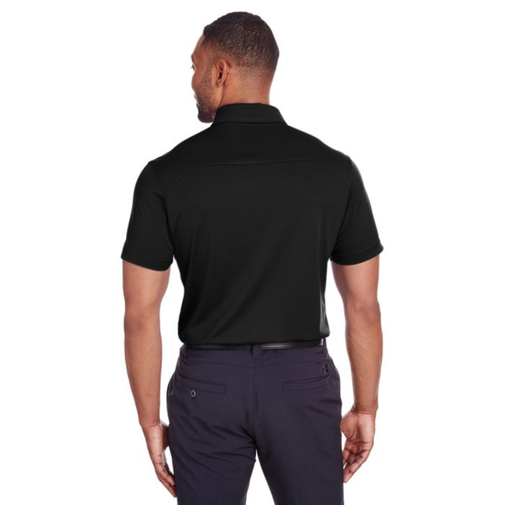 Back view of Black Unisex Polo