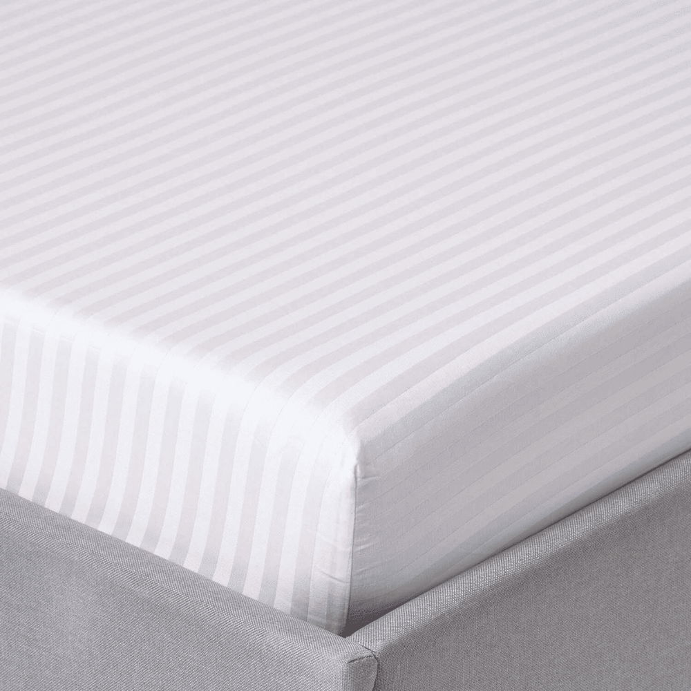 Premium 300 Thread Count Sheet Set Striped Top Sheet - Close Up