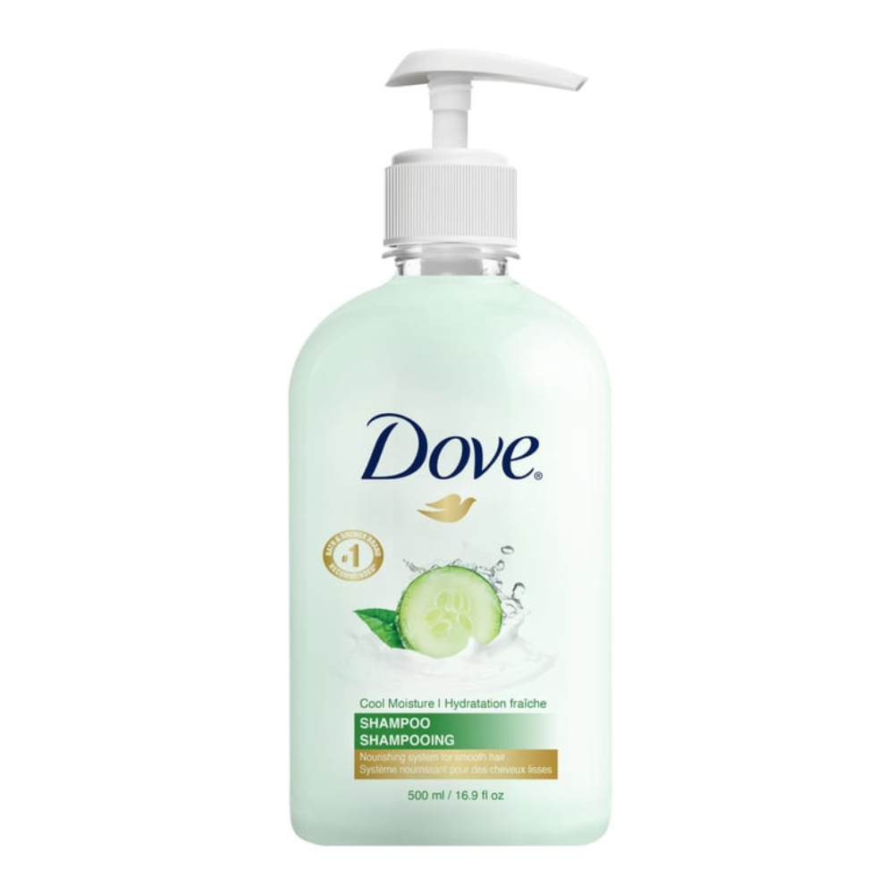 Dove cucumber shampoo bottle for home or guest use