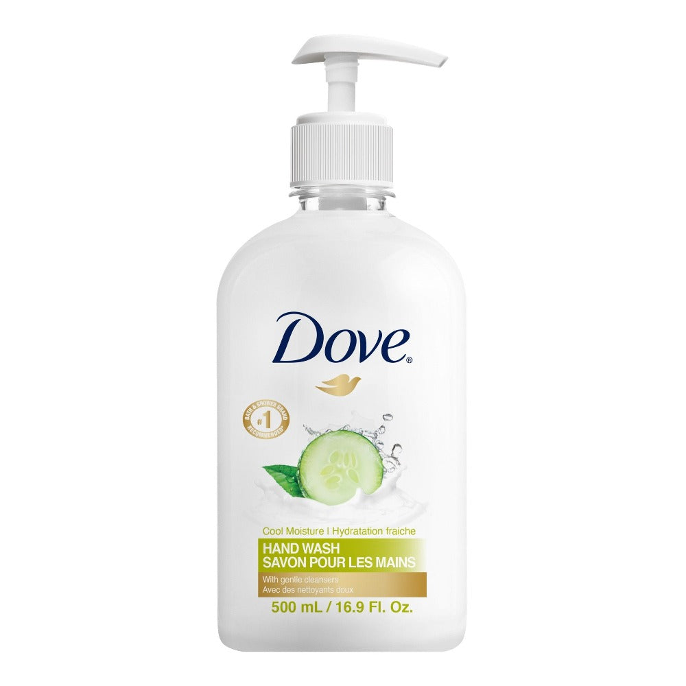 Dove cucumber hand wash bottle for home or guest use