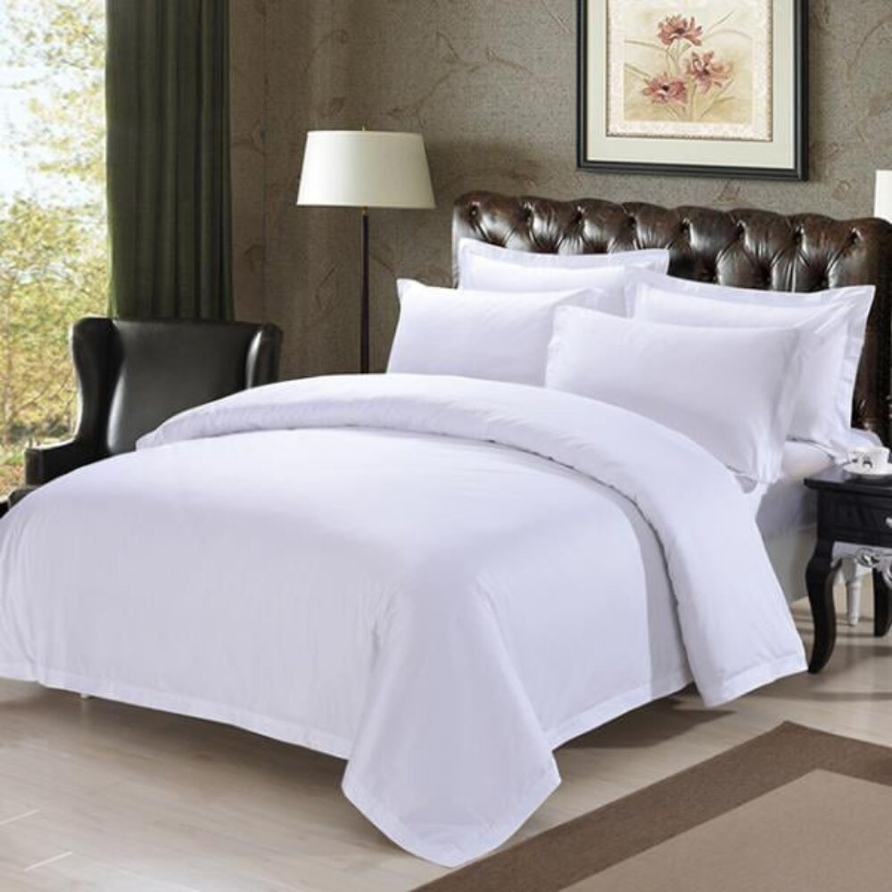 premium quality flat sheet made from a cotton and polyester blend ideal for hotels and vacation rentals