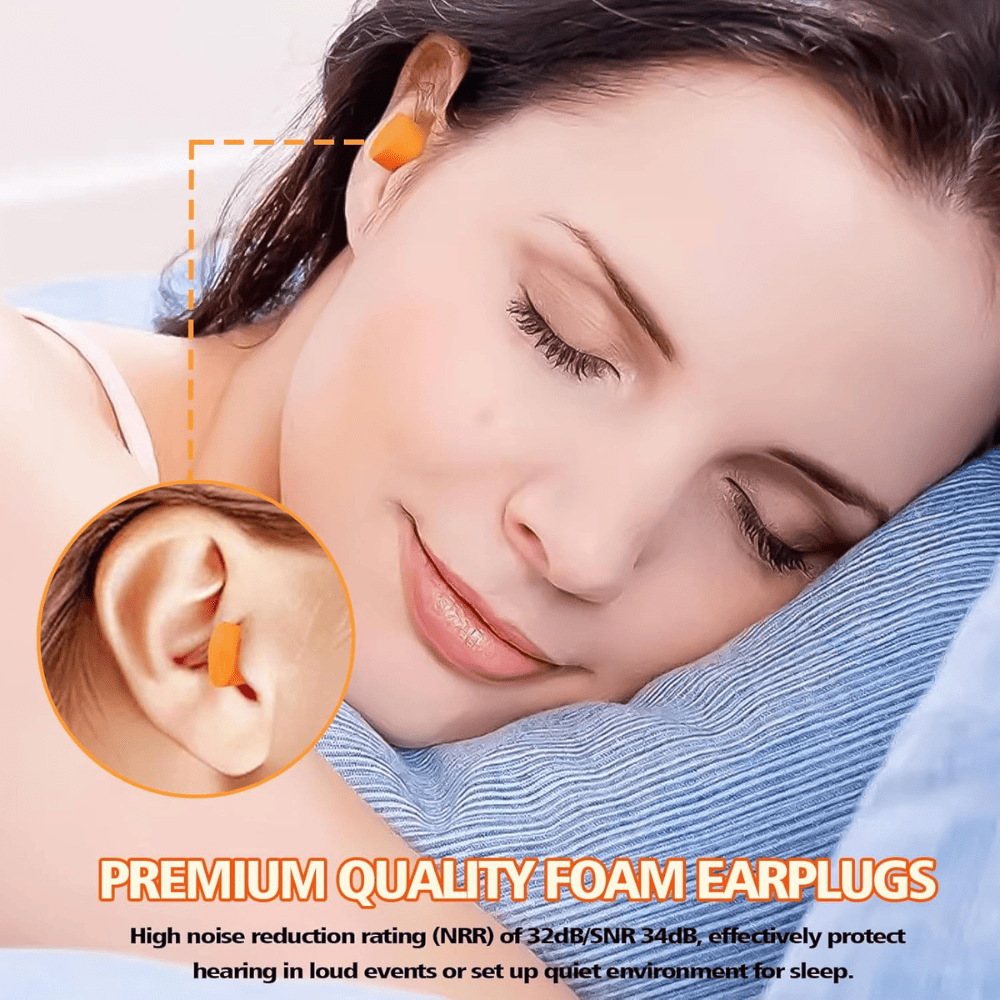 HEITOY - Foam ear plugs Noise Cancelling Ear Plugs - Noise Blocking Ear Plugs For Hotels - Sleeping Use
