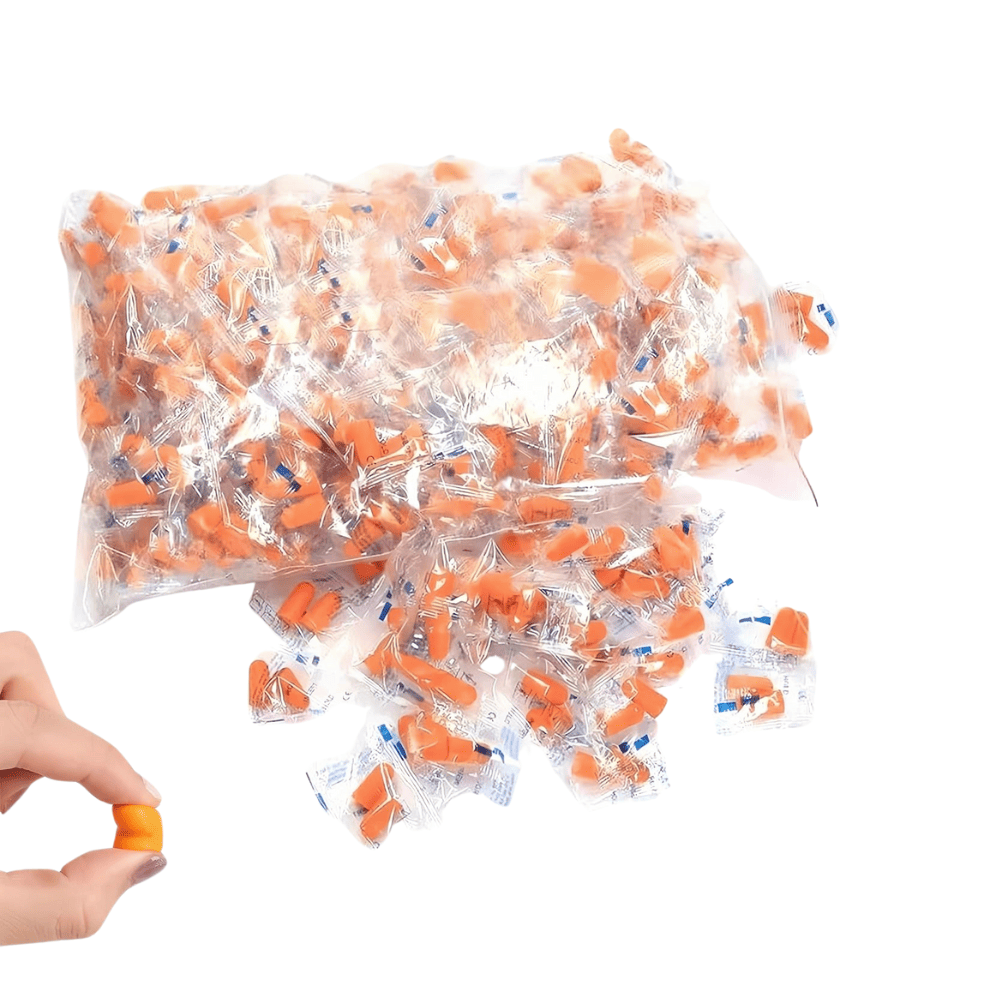 cheap noise cancelling foam ear plugs for hotels and travel amenities.