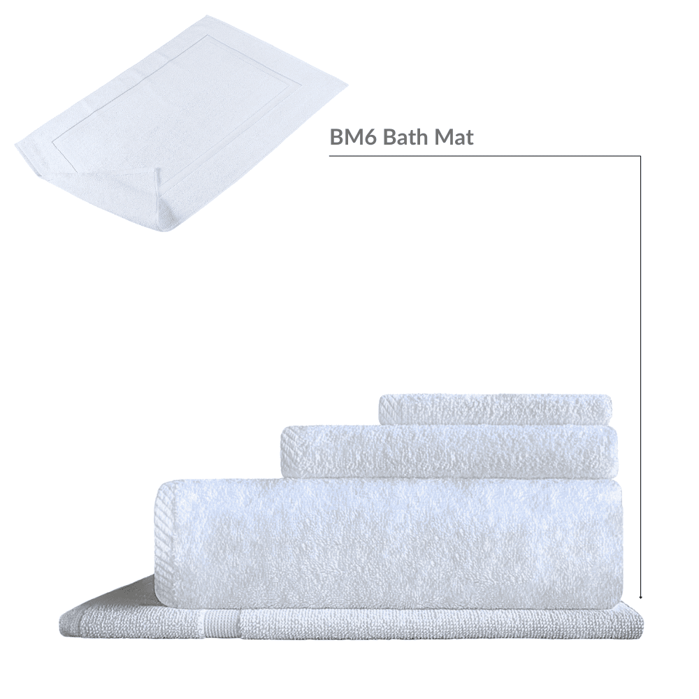 Bulk white cotton towels with border for hospitality 4 Pc towel set