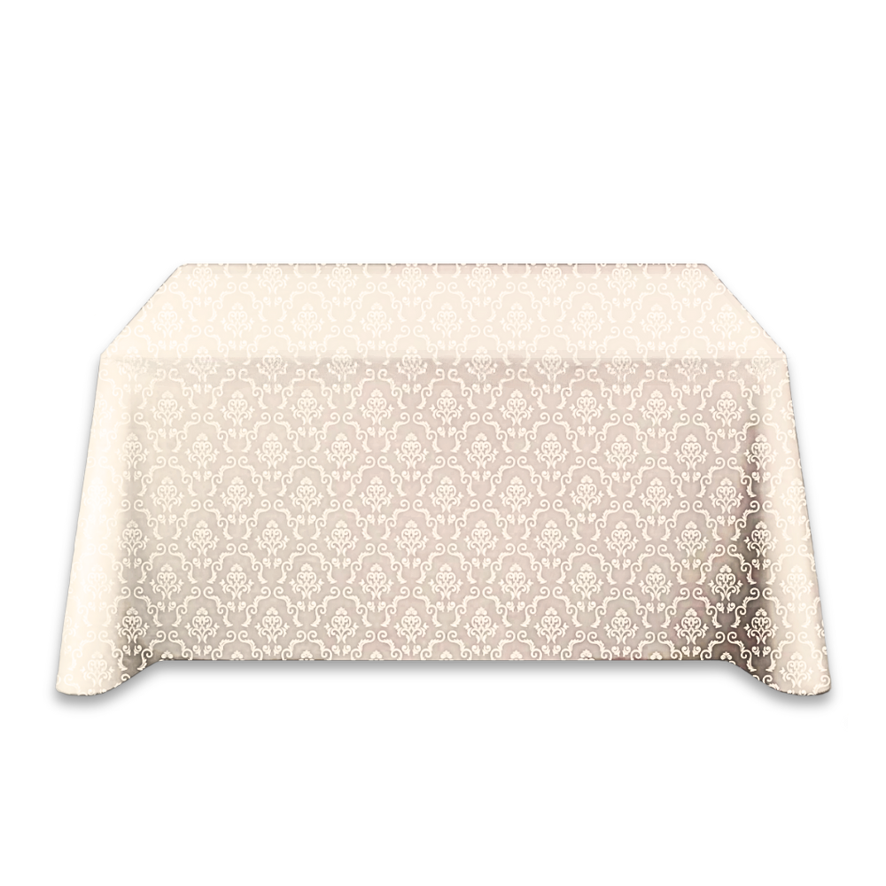 Rectangle Tablecloth (6ft), Ivory / Victorian Jacquard