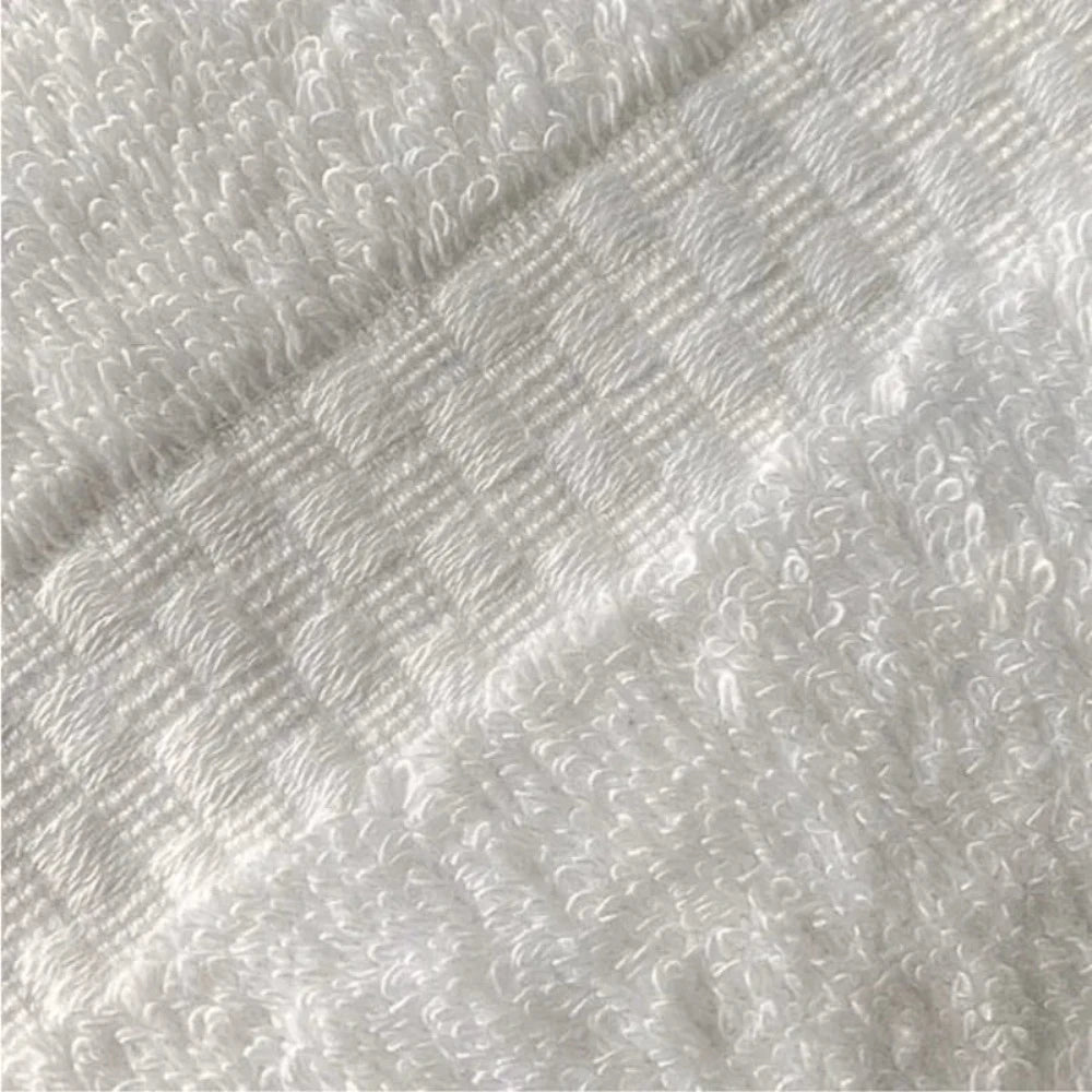 Hotel bath towel white color with checker border design