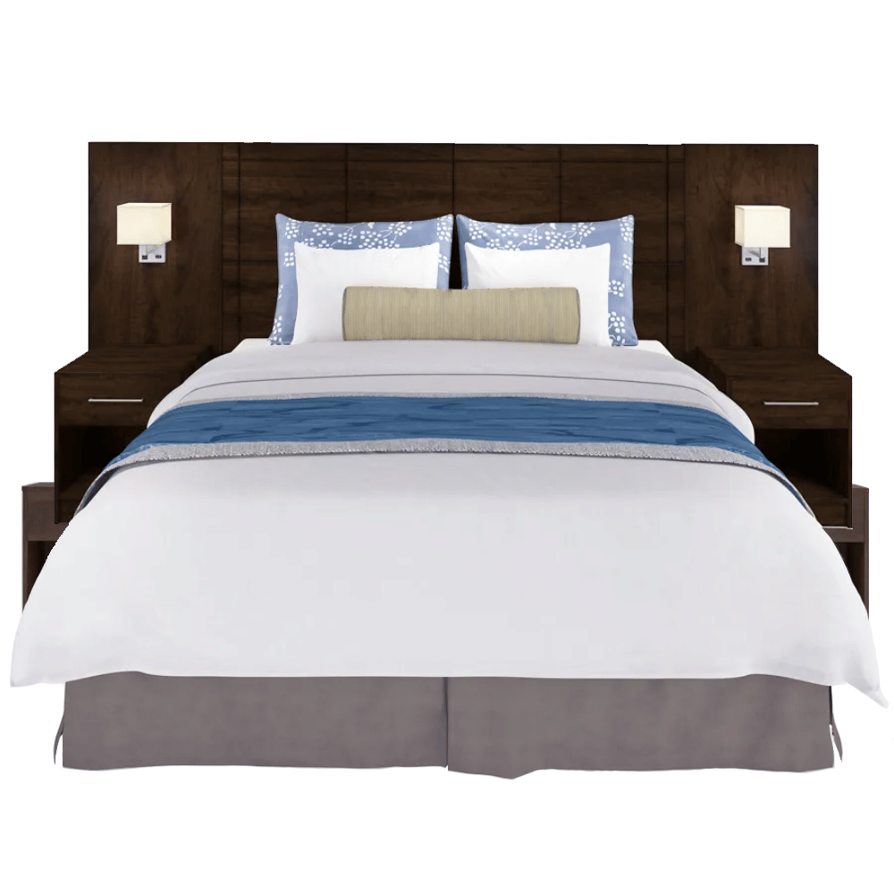 Mia Bella Walnut Colored Wood Bed
