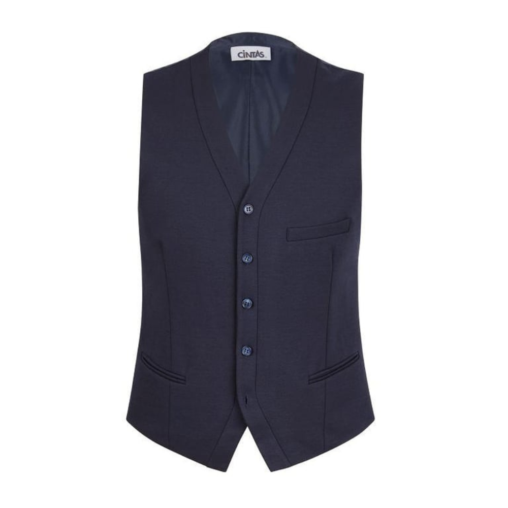 high quality navy V-neck vest for men's formal wear