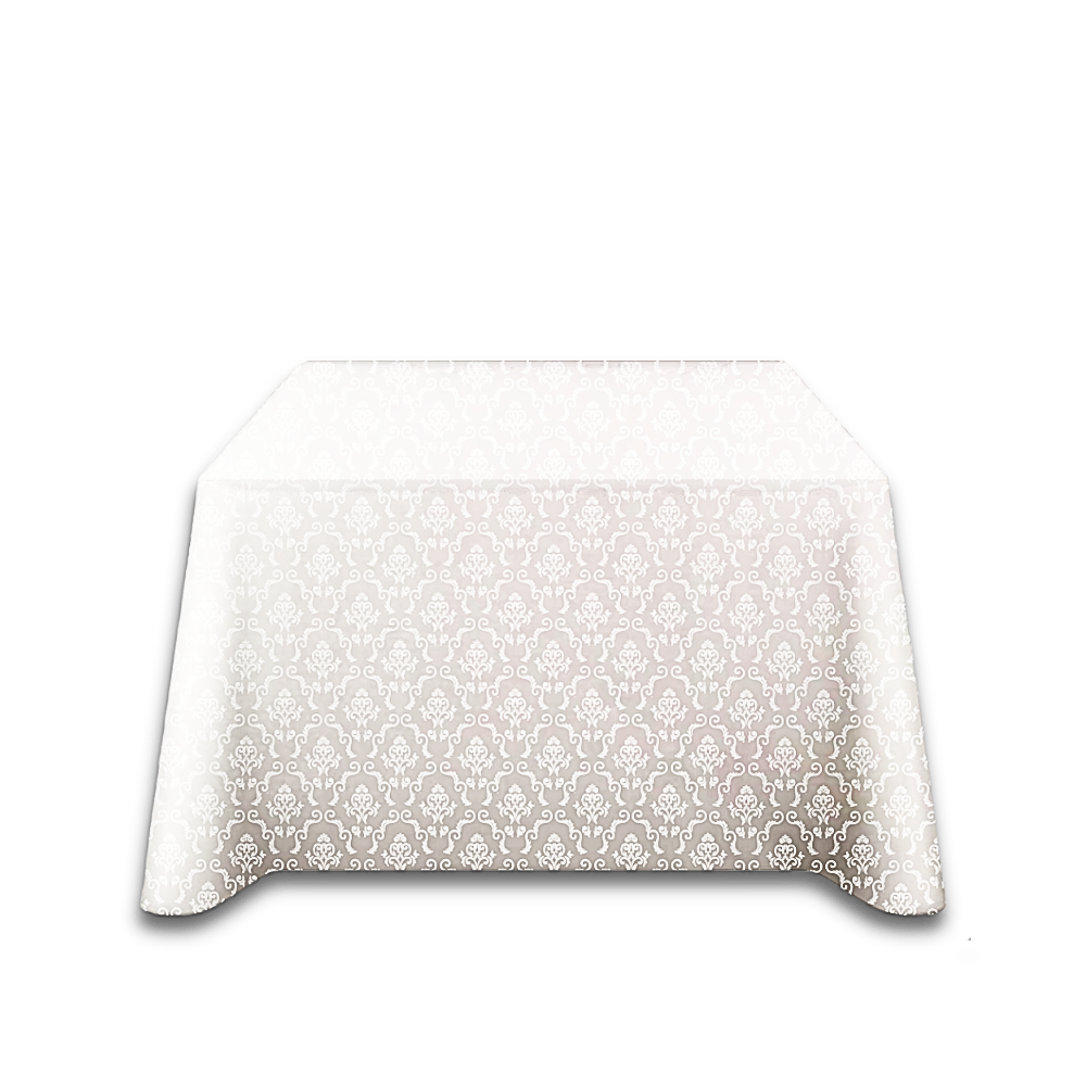 Square Table Mat - White / Victorian Jacquard