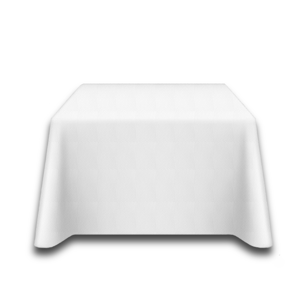 Square Table Mat - White / Spun Polyester.