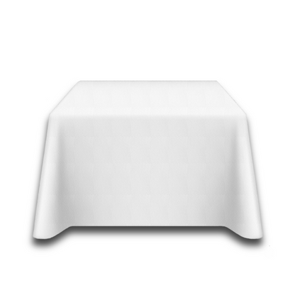 Square Table Mat - White / Spun Polyester.
