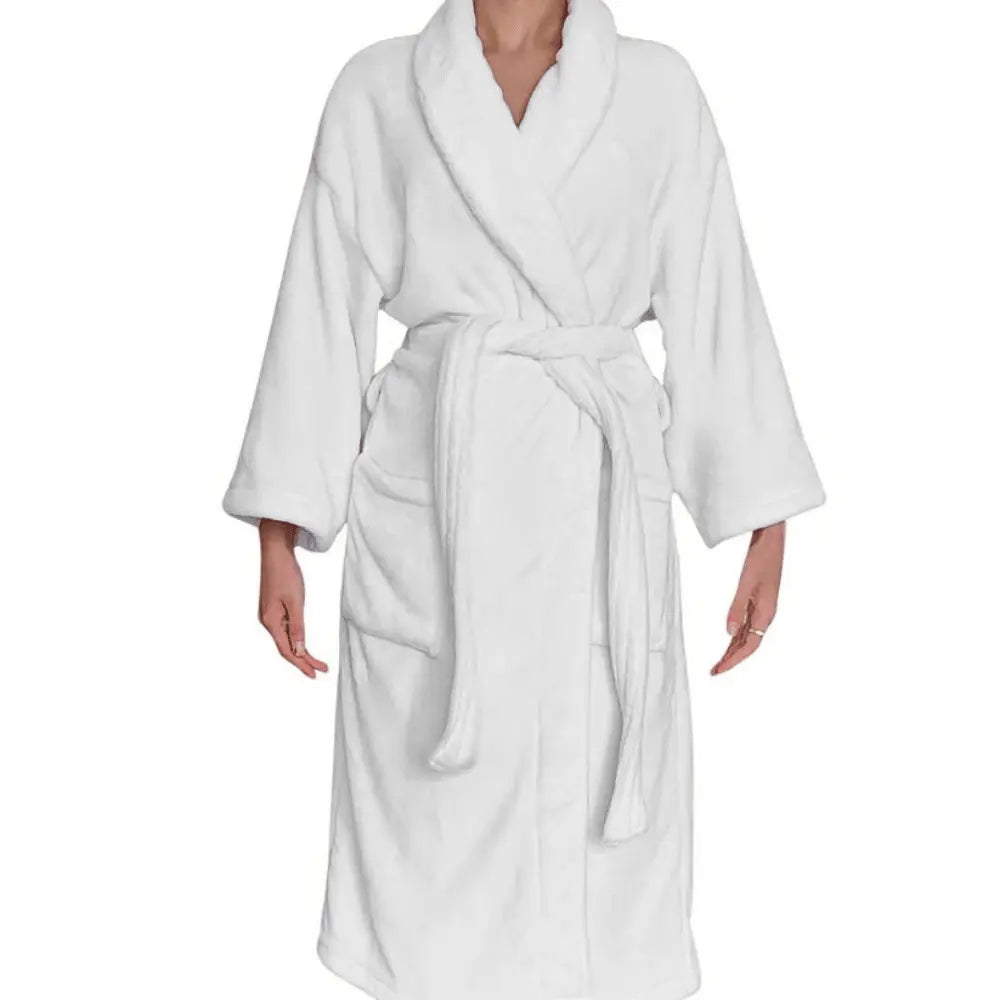 Unisex Soft Plush Shawl Bathrobe