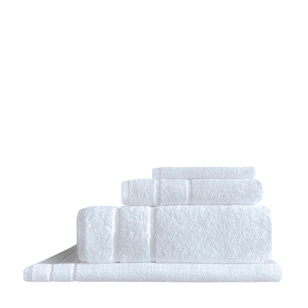 Absorbent and plush towels with superior quick-dry features, offered in multiple sizes and quantities, perfect for luxury hospitality setups. FP SERIES Towel Set - 4pc no background
