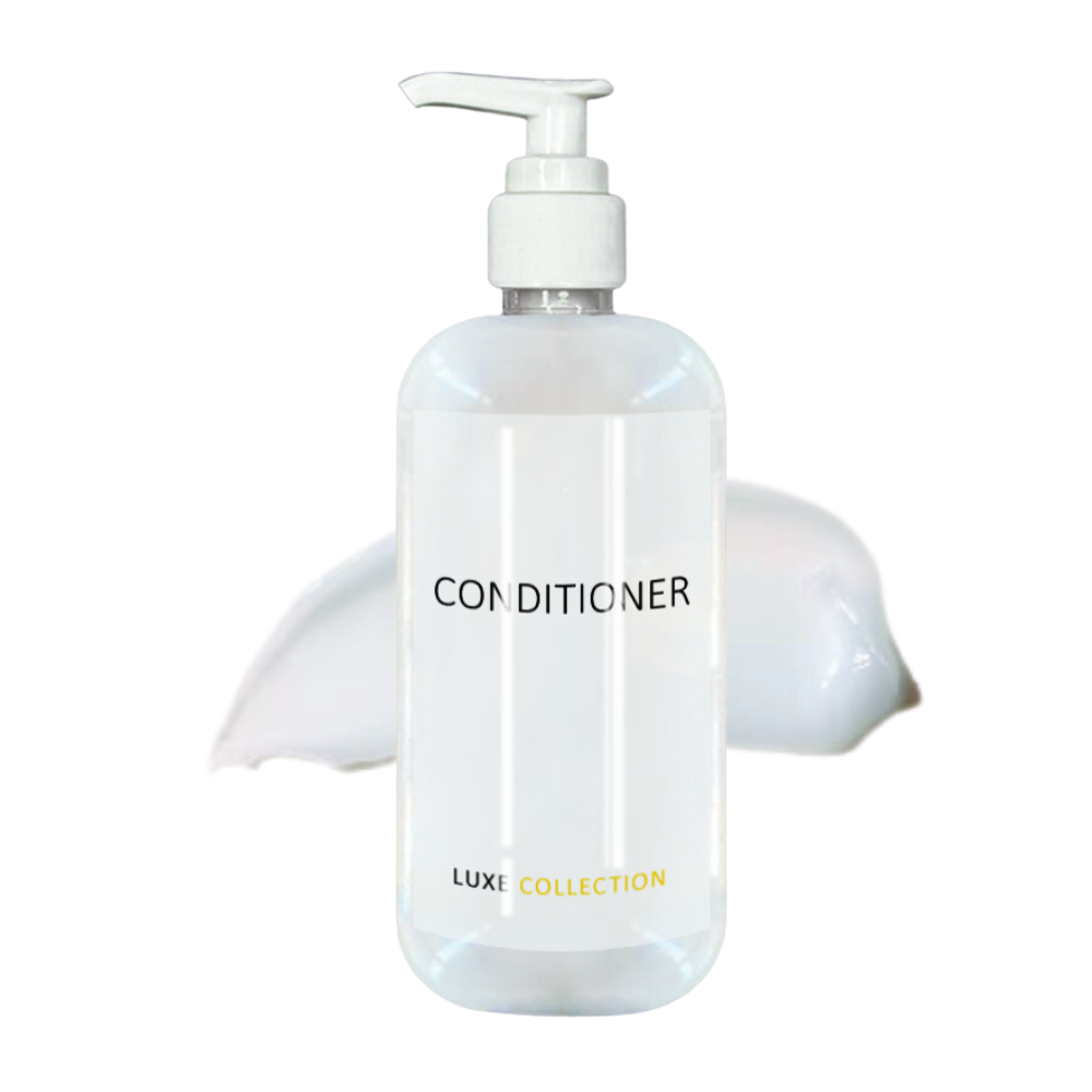 300 ml white conditioner bottle with pump. Perfect for resort, hotel and Airbnb.