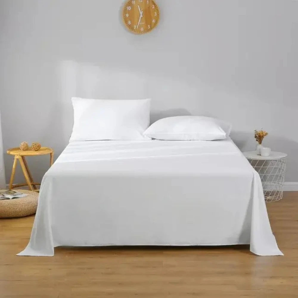 premium quality flat sheet made from a cotton and polyester blend ideal for hotels and vacation rentals