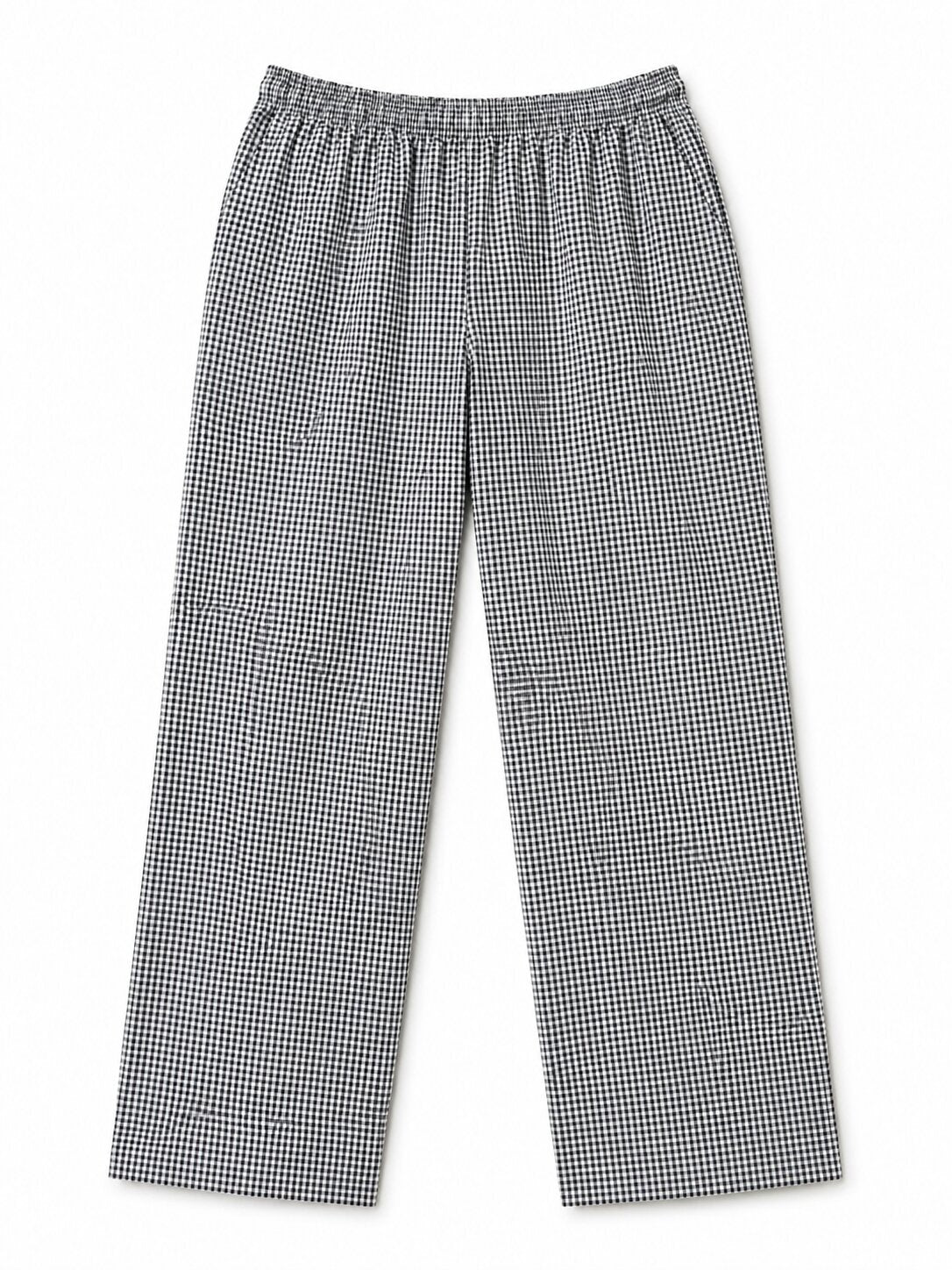 Chef pants checkered black white, elastic waist kitchen trousers for hospitality, catering and culinary professionals