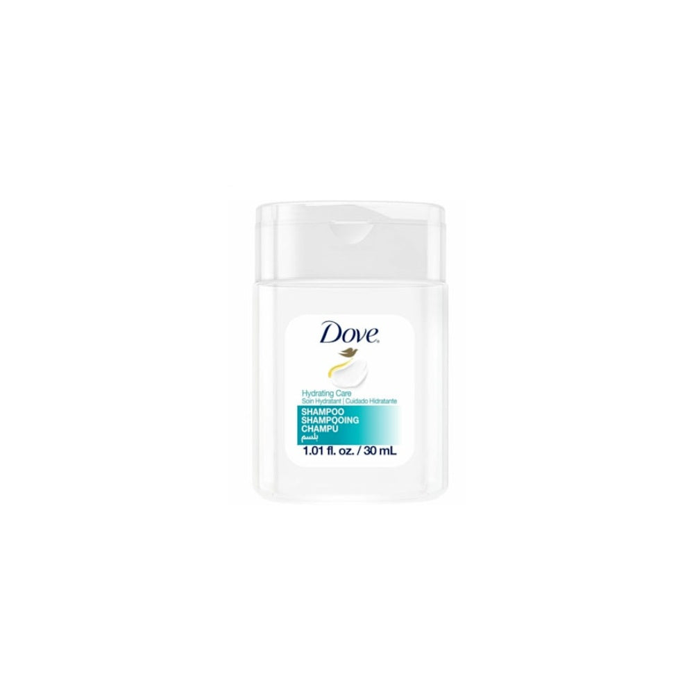 Dove shampoo 30ml hydrating care mini bottle, hotel amenity for guest bathrooms, resorts, and hospitality supplies
