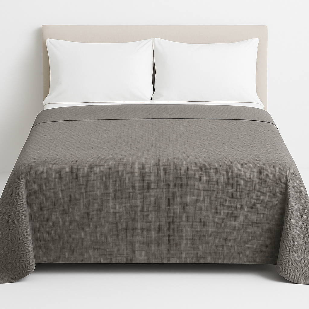 luxury grey duvet cover – 3d weave texture with zipper closure