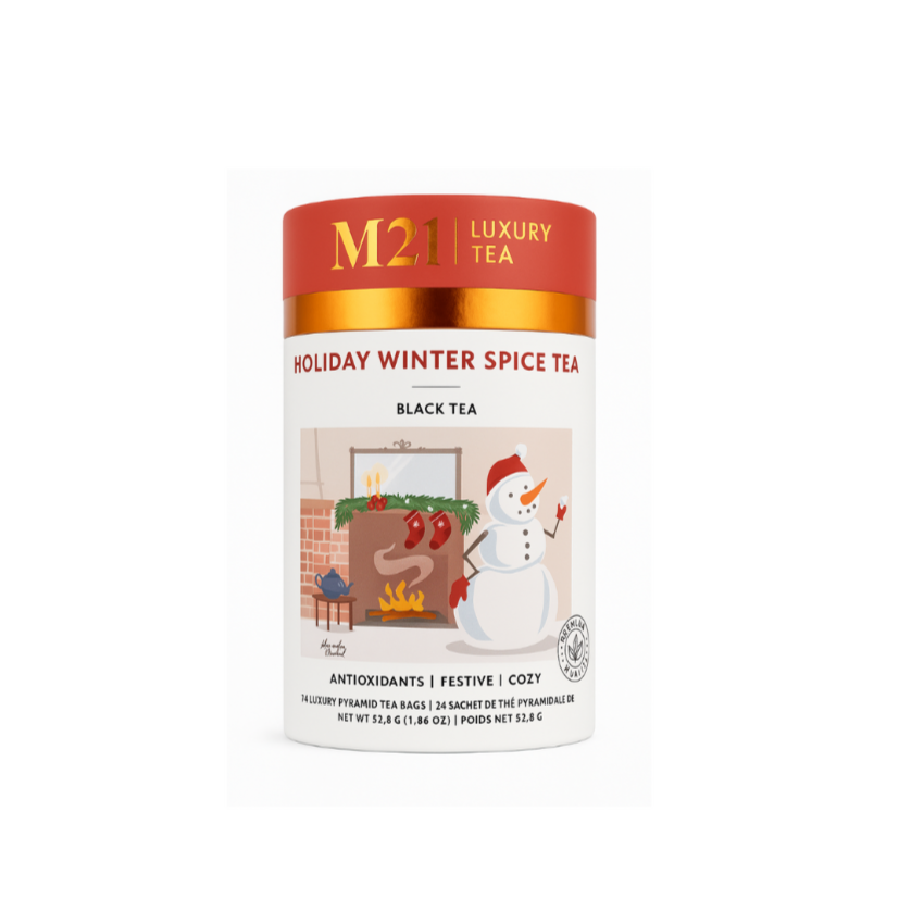 Holiday winter spice tea with warming notes of cinnamon and clove. Perfect for festive events or holiday gift sets.