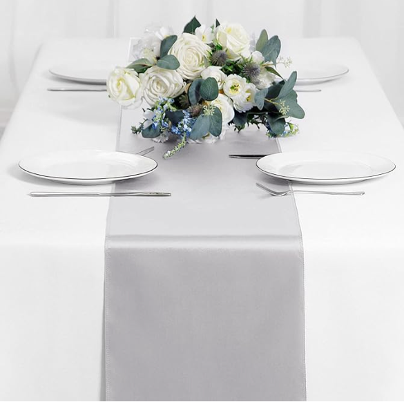 Satin Table Runners (12x108) / Silver.