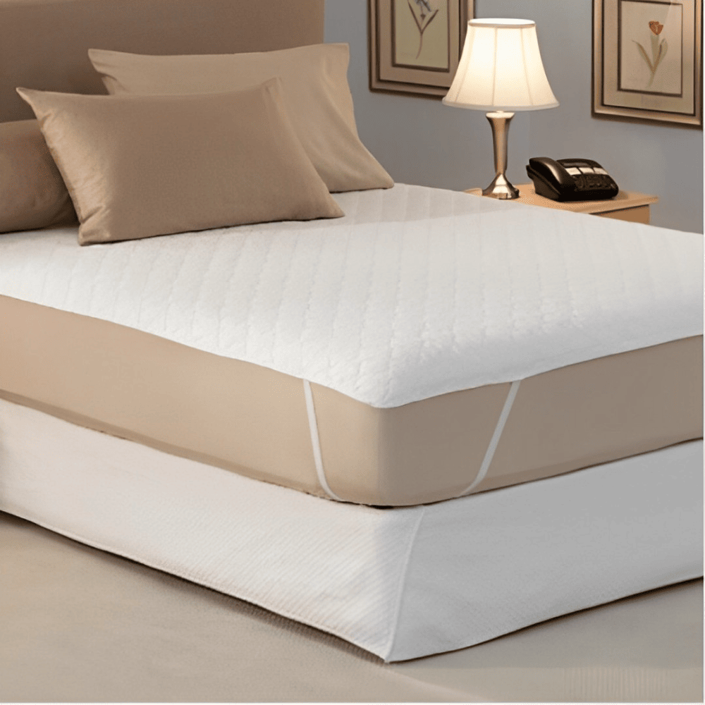 Hotel mattress pad, soft and breathable, adds comfort and protection, ideal for guest rooms and hospitality use