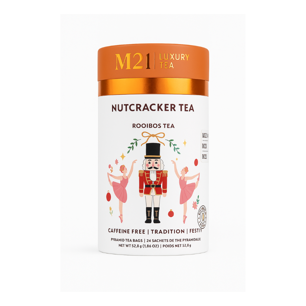 Festive Nutcracker tea with warm spices and subtle sweetness. A holiday classic for cozy sipping and gifting.