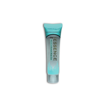 Compact shower gel tube travel-sized amenity for a refreshing experience. Ideal for Airbnb and hotels on the go. Easy to carry and perfect for travelers