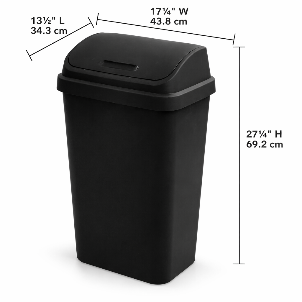 Compact waste bin with sturdy design, ideal for managing everyday trash in residential, hotel, or workplace environments