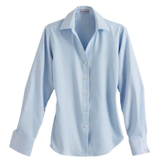 Tailored Light Blue Blouse w/ V-Neckline--