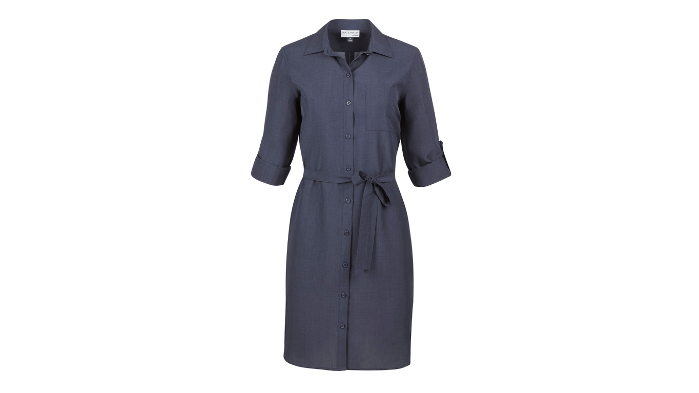 Navy Tailored 3/4 Sleeve Dress