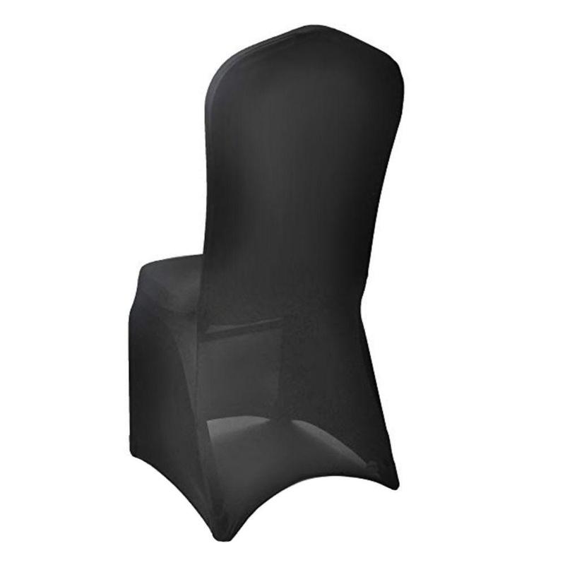 Spandex Banquet Linen-Table Linens-Spandex Chair Cover-Black-Per Box (12 Pieces)-SCCB
