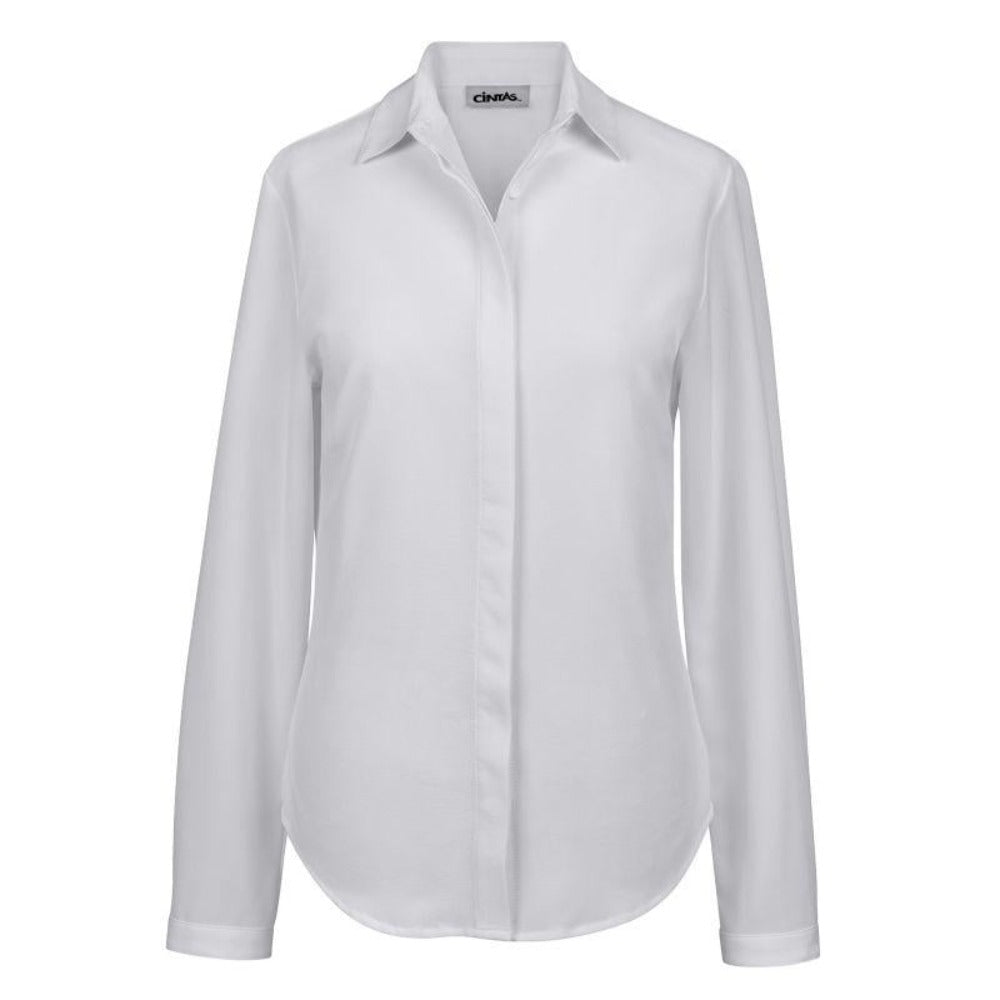 Tailored White Blouse with Adjustable Cuffs for women's fashion