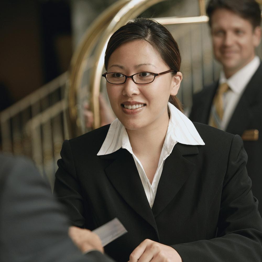 Front desk uniforms: Professional attire for hotel staff, combining style and functionality.