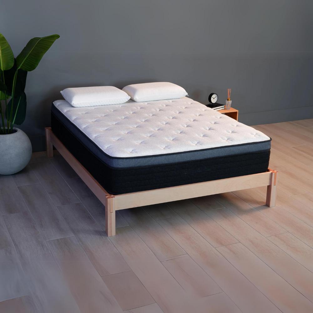 Comfortable mattress providing support and relaxation in a bedroom setting