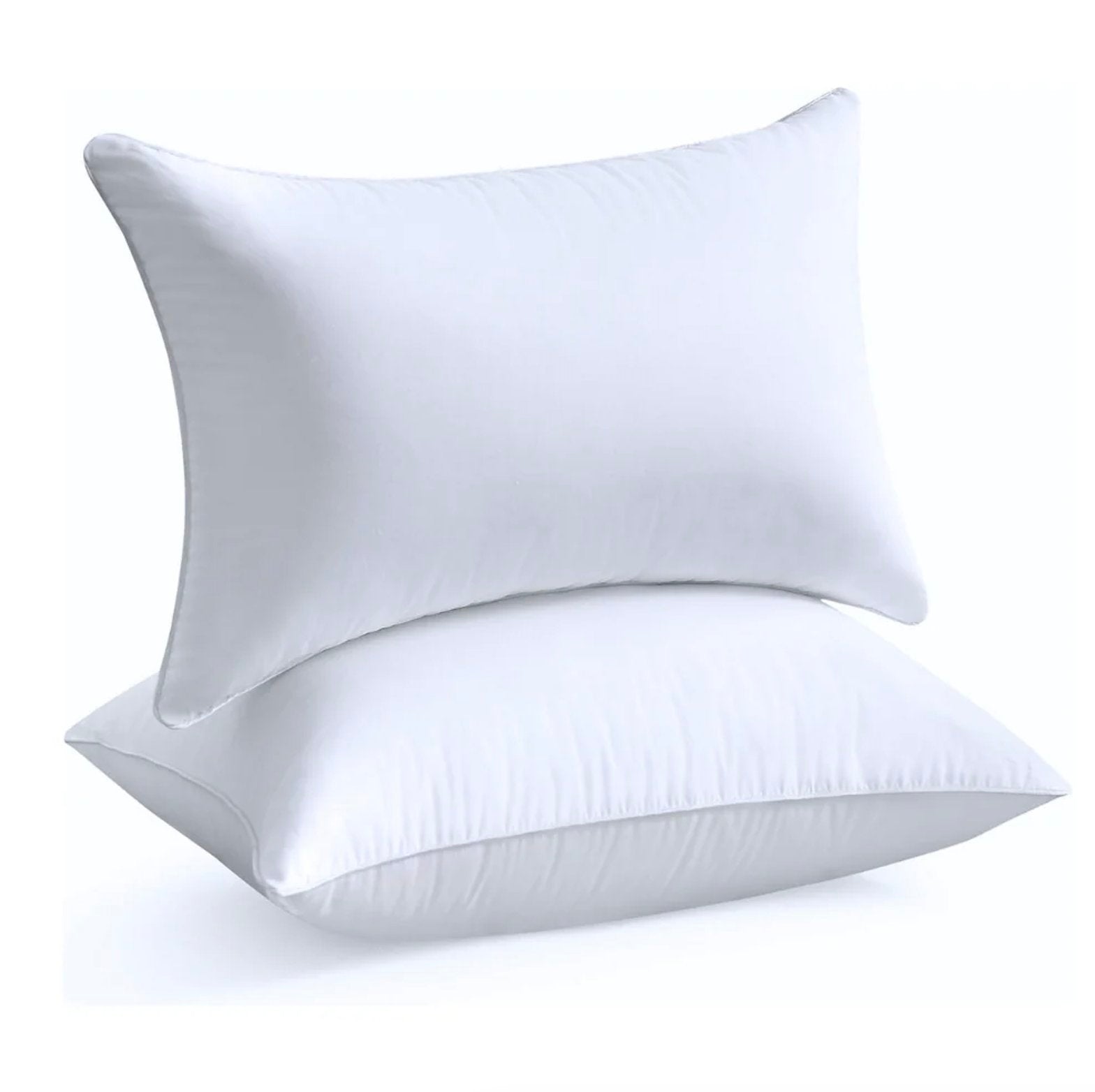 Pair of Plush White Comfort Pillows 