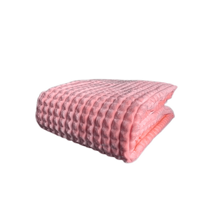 Velour Fleece Blanket & Throw - Coral side view