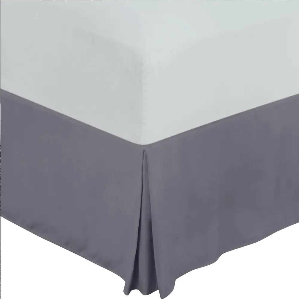Grey bed skirt Temperature-controlled bed skirt with eco-friendly materials and waterproof construction, perfect for stylish Airbnb or boutique hotels