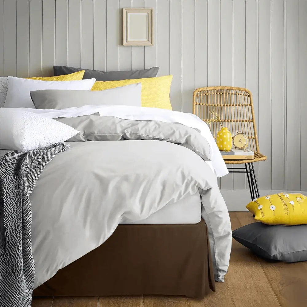 Brown Bed Skirt Twin-size decorative bed hugger with lightweight hypoallergenic and anti-bacterial properties, crafted for affordable and premium hotels