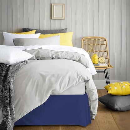 Blue Bed Skirt Eco-friendly king-size bed hugger with waterproof and anti-allergy construction, designed for lightweight warmth in high-end hotel chains