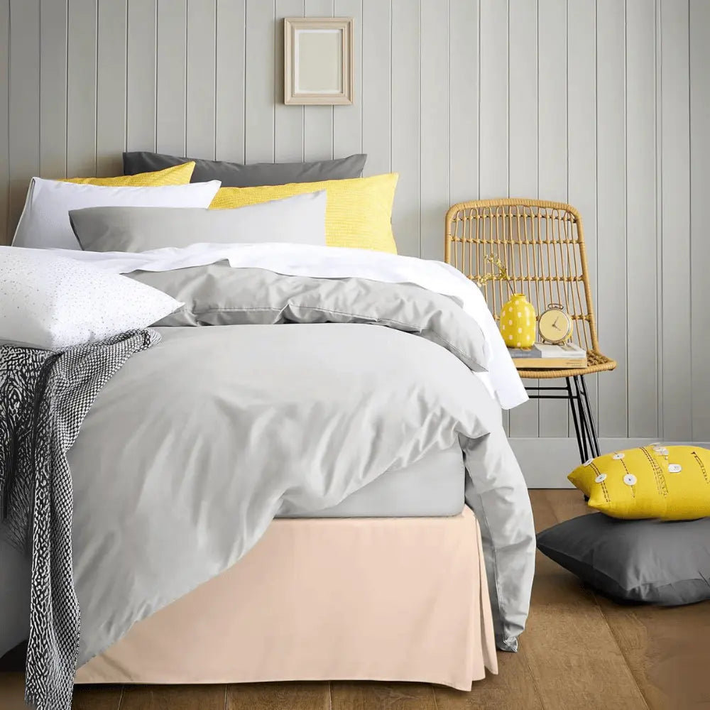Pink Bed Skirt Luxury decorative bed hugger with temperature-controlled technology and eco-friendly properties, perfect for boutique Airbnb rentals