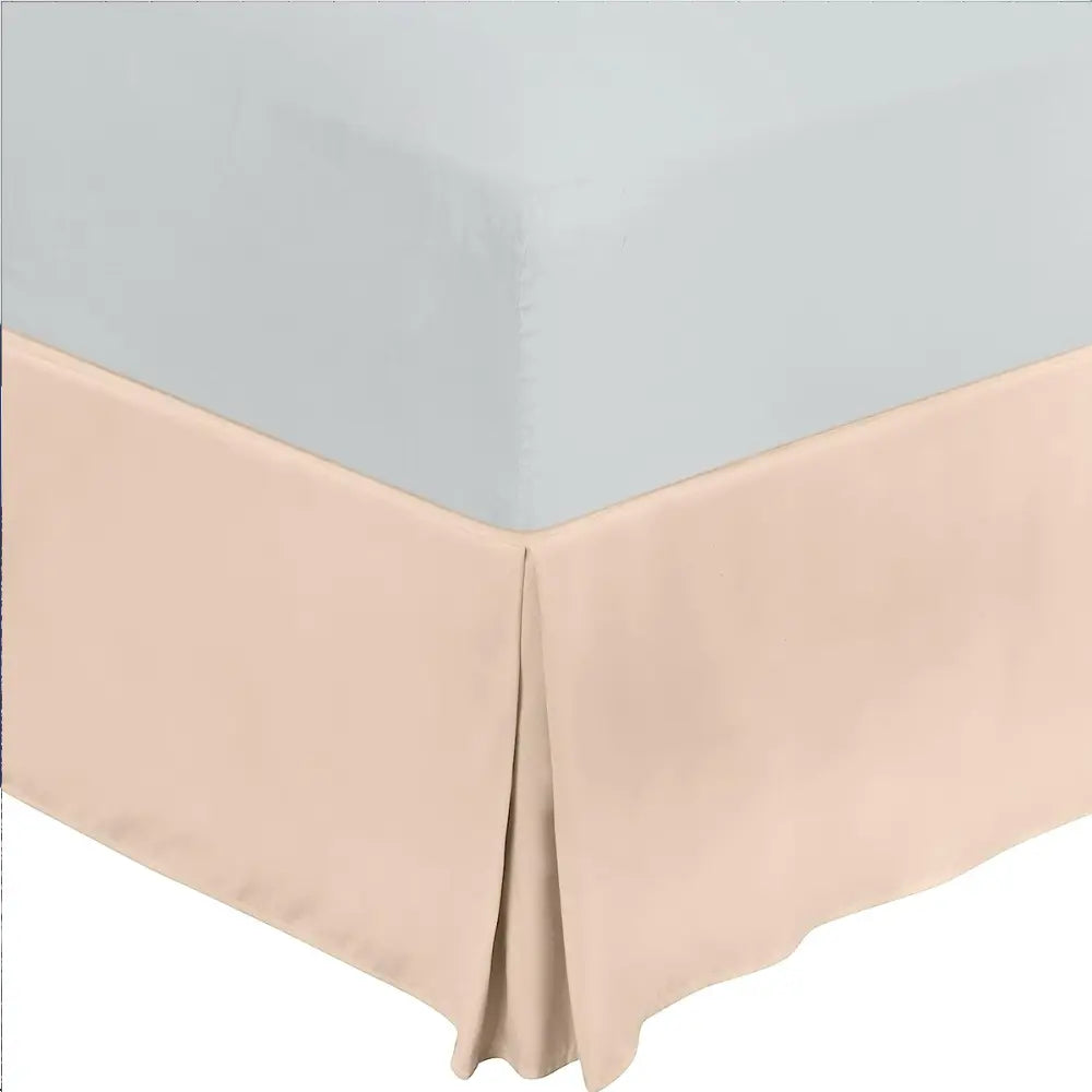Pink bed side skirt King-size bed skirt with anti-bacterial and bed bug-proof construction, offering stylish and essential protection for upscale accommodations