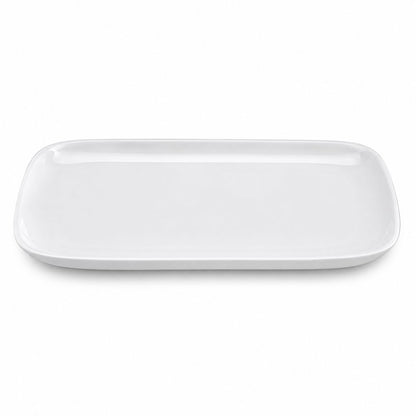 White porcelain oval serving platter with a smooth glazed finish for appetizers, entrées and shared dishes.