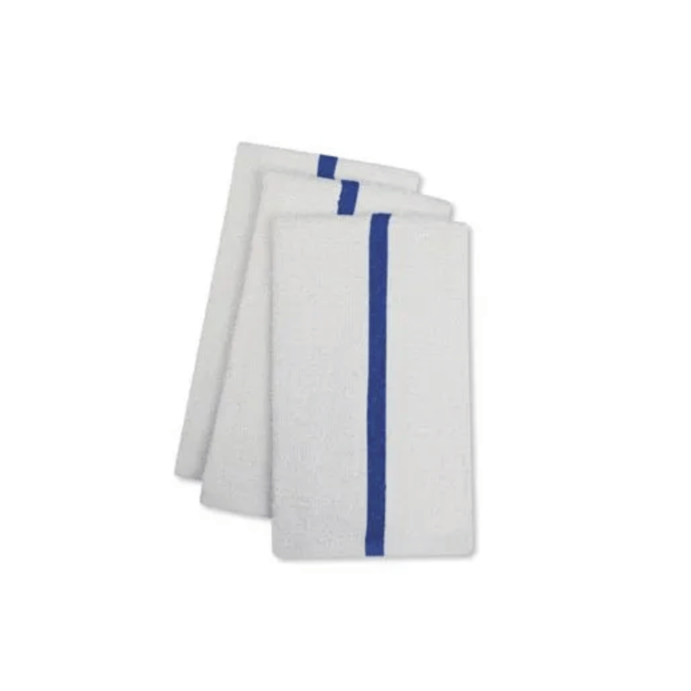 Basic hotel pool towels for indoor & outdoor use. White towels with hotel logo. Soft, absorbent, and durable. Perfect for poolside relaxation.