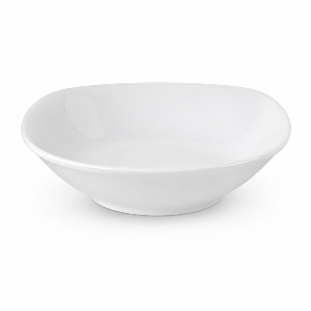 Large white porcelain serving bowl for salads, pasta, vegetables, fruit and family-style meal service.