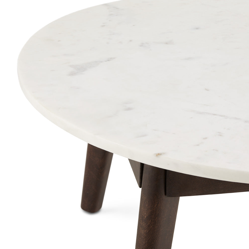 Experience luxury with the Erin Coffee Table - a stunning blend of marble and solid wood, combining unique veining and durable construction for a stylish focal point in any room