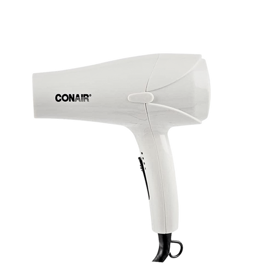 White Conair Hair Dryer - a compact, powerful hair drying tool with a sleek design and adjustable settings.