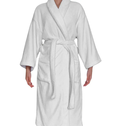 Unisex Plush Shawl Bathrobe